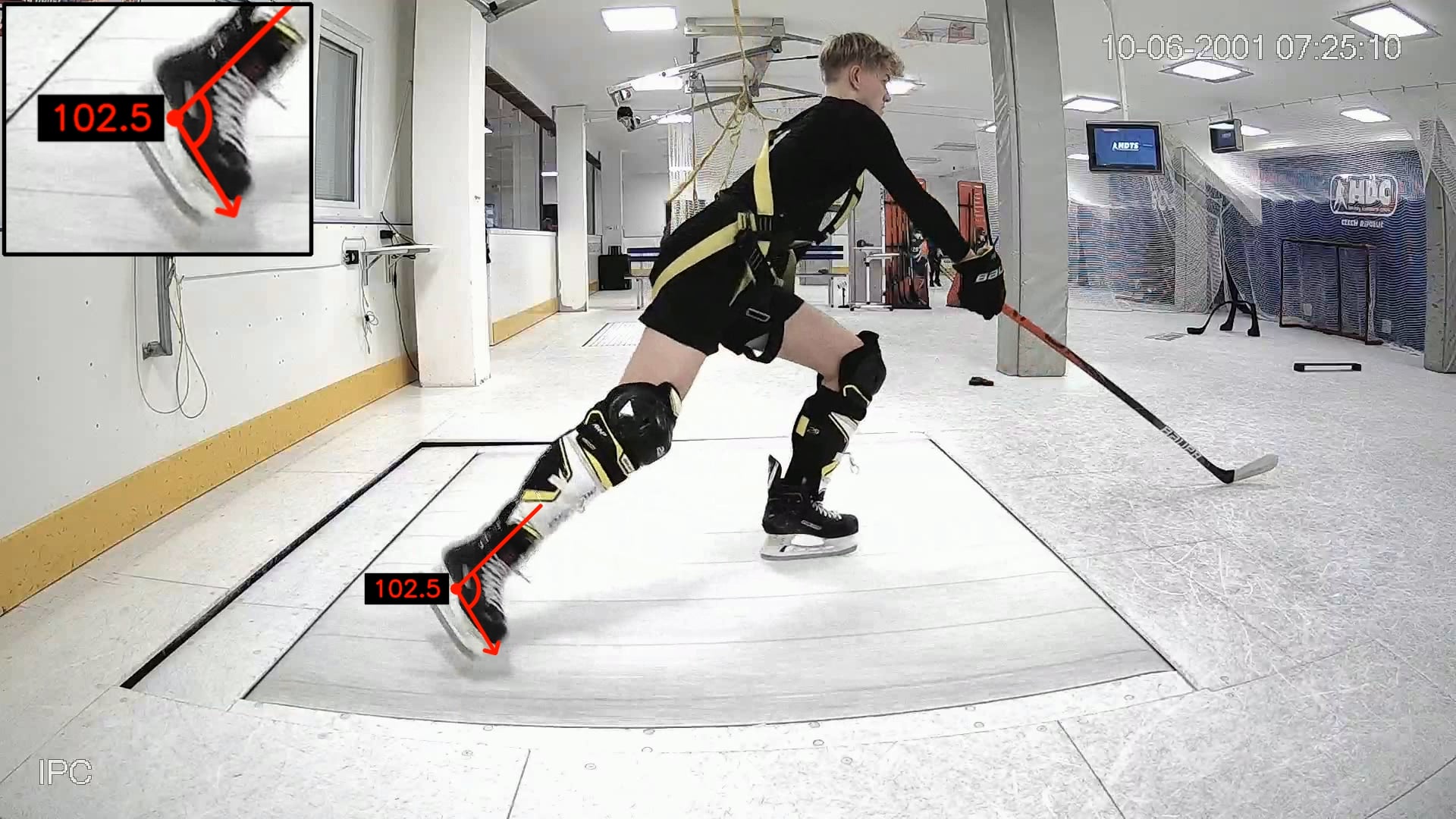 Academies & junior programs: hockey players training on the HST hockey skating treadmill